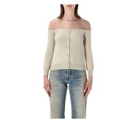 MM6 Maison Margiela - Gilet en maille - Femme - Pulls - Beige - Taille: 40 FR