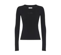 MM6 Maison Margiela - Haut Maille Côtelée Manches Longues - Femme - Pulls - Noir - Taille: 40 FR