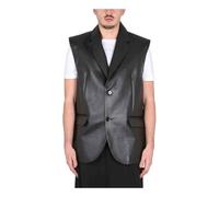 MM6 Maison Margiela - Leather Vest - Homme - Vestes - Noir - Taille: M