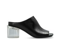 MM6 Maison Margiela - Mule à Talon en Cuir - Femme - Chaussures - Noir - Taille: 36 EU