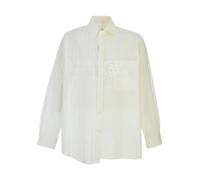 MM6 Maison Margiela - Numeric Asymmetric Shirt - Homme - Chemises - Blanc - Taille: M