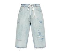 MM6 Maison Margiela - Short en jean à bords francs - Homme - Shorts - Bleu - Taille: L