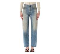 MM6 Maison Margiela - Straight Denim Crop - Femme - Jeans - Bleu - Taille: W25