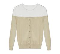 MM6 Maison Margiela - Top avec Partie Supérieure Transparente - Femme - Pulls - Beige - Taille: 40 FR