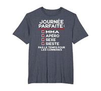 MMA, Apéro, Sexe, Sieste, fête Humour Full-Contact T-Shirt, Homme Grandes Tailles, Bleu Chiné, 2X Tall
