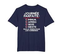 MMA, Apéro, Sexe, Sieste, fête Humour Full-Contact T-Shirt, Homme Grandes Tailles, Bleu Marine, 2X Tall