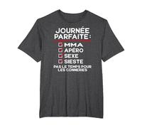 MMA, Apéro, Sexe, Sieste, fête Humour Full-Contact T-Shirt, Homme Grandes Tailles, Chiné Foncé, 2X Tall