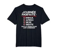 MMA, Apéro, Sexe, Sieste, fête Humour Full-Contact T-Shirt, Homme Grandes Tailles, Noir, 2X Tall