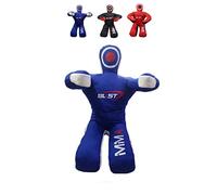 MMA Dummy Judo Grappling Punching Bag Brésilien BJJ Jiu-Jitsu Position Assise Wrestling Arts Martiaux Boxe Karaté Entraînement (Non Rempli) (Toile Bleue, 47" (Pouces) Enfants)