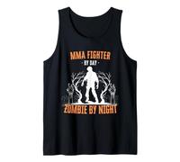 MMA Fighter by Day Zombie by Night Funny Halloween Creepy Débardeur