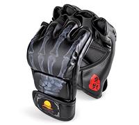 MMA Gants de Boxe, Gants de Combat ZOOBOO Half Mitaines avec Bande Ajustable au Poignet, pour entraînement de Boxe, Kickboxing, Sac de Frappe, Boxe thaï, Taille Unique