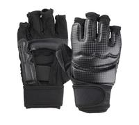 MMA Gloves - Lightweight Training Mitts for Grappling Sparring | PU Leather with Breathable Mesh, Half Finger Design, Secure Wrist Wrap for Kickboxing Karate Muays Thai Martial Arts Men Women