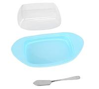 MMABEUTF Beurre à découper en boîte de fromage avec couvercle en acier inoxydable couteau à plats pour la cuisine de cuisine (Boîte de beurre de bateau bleu)
