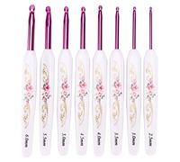 MMABEUTF Crochet crochets, pour le tissage, antidérapant bonne prise Aiguilles à tricoter avec marque, 8 pcs doux pour un usage domestique (8 morceaux de porcelaine rouge)