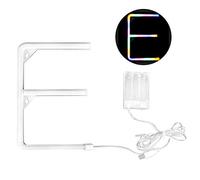 MMABEUTF E Forme LED LETTRE LETTRE, pour la décoration de maison de fête de mariage, pour la lumière décorative, White White chaud, batterie USB, conception unique, économe en (Coloré)