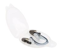 MMABEUTF Ensemble de bouchons d'oreille et pince-nez pour natation, en silicone souple de haute qualité, imperméable, réutilisable, pour adultes et enfants, couleurs vives, design (Noir)