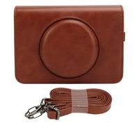MMABEUTF for C210R Mini Shot2 Retro Camera Case, Vintage PU Leather Protective Sleeve with Adjustable Strap, Removable Front, Side Photo Exit, Compatible with External Accessories,