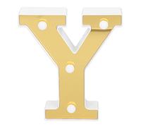 MMABEUTF Lampe alphabet dorée en forme de Y, idéale pour une demande en mariage, un anniversaire ou toute autre fête. Couleur blanc chaud.