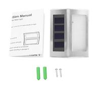 MMABEUTF Poste d'énergie solaire en acier inoxydable Lampes de lampes étanche du paysage étanche pour l'éclairage extérieur (Éclairage blanc)