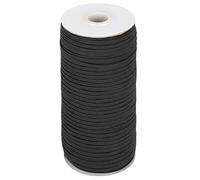 Mmabeutf pour bande élastique, corde de sangle de bricolage, haute élasticité, pour vêtements, couture, fournitures de broderie, 180 m (Noir)