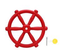 MMABEUTF Volant de Jouet de Roue de Bateau de Pirate pour la cabane dans Les Arbres, la Maison de Jeu extérieure, l'ensemble de Jeu de Jardin, la balançoire, Les Accessoires d'aire de Jeu, (Rouge)