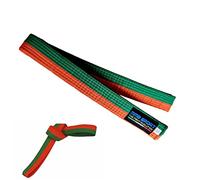 mmasport Ceinture Karaté Belt Judo Aikido Taekwondo Arts Martiaux en Coton (260 cm, Orange/Vert)