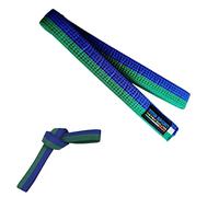 mmasport Ceinture Karaté Judo Aïkido Taekwondo Arts Martiaux en Coton (300 cm, Vert/Bleu)