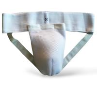mmasport Suspensoir pour homme en coton avec coque amovible pour une protection des organes génitaux. Certifié CE, bianco, M