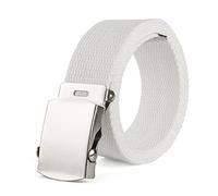 MMAXZ 2.5cm largeur hommes/femmes toile ceinture en plein air formation jean ceinture ceinture 80-120cm, Blanc