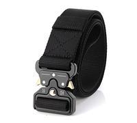MMAXZ Grande taille 150cm 170cm ceinture pour hommes en plein air tactique multi-fonction Combat toile Nylon ceinture vêtements accessoires, Le noir