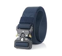 MMAXZ Grande taille 150cm 170cm ceinture pour hommes en plein air tactique multi-fonction Combat toile Nylon ceinture vêtements accessoires, Bleu