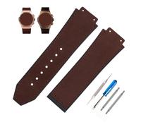 MMBAY Big Bang Bracelet de montre en silicone givré de 25 mm compatible avec Hublot 19 mm x 25 mm x 22 mm Big Bang (sans boucle métallique) pour homme et femme (marron clair)