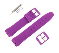 MMBAY Bracelet de montre de rechange en caoutchouc hypoallergénique et silicone étanche pour montre Swatch Skin Seris pour homme et femme (17 mm, violet)
