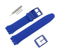 MMBAY Bracelet de montre de rechange en caoutchouc hypoallergénique et silicone étanche pour montre Swatch Skin Seris pour homme et femme (17 mm, bleu)
