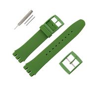 MMBAY Bracelet de montre de rechange en caoutchouc hypoallergénique et silicone étanche pour montre Swatch Skin Seris pour homme et femme (17 mm, vert)