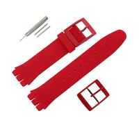 MMBAY Bracelet de montre de rechange en caoutchouc hypoallergénique étanche en silicone pour montre Swatch Skin Seris pour homme et femme (17 mm, rouge)