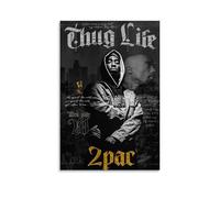 MMCJUH Tupac Shakur Décoration murale colorée sur toile Cadeau pour chambre d'amis Convient pour le salon et la chambre à coucher Style sans cadre 30 x 45 cm