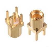 MMCX Jeu de douilles PCB droites à angle droit avec contacts solides, plaqué or, ajustement sécurisé pour cartes RF, convertisseurs, liens