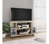 MMCZ Meuble TV avec roulettes Chêne sonoma 80x40x40 cm Aggloméré VENTE FLASH®FBKMSH®