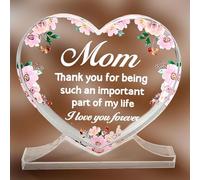 MMDOCO Cadeau Anniversaire Maman, Acrylique Heart Type Décoration Cadeau pour Maman, Cadeau Fete des Meres, Cadeau Maman, Cadeau Anniversaire Maman, Cadeaux de Fête des Mères et de Noël pour Maman