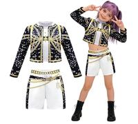 MMDOCO Costume Complète de Chasseresse de Démons pour Filles - Rumi et Mira Zoey Cosplay - Costume Anime 2025 pour Enfants(130)