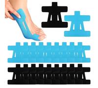 MMDOCO Lot de 20 bandes de kinésiologie prédécoupées pour hallux valgus pour orteils et pieds - Soutien efficace et soulagement de la douleur pour les oignons (noir + bleu)