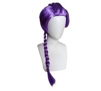 MMDOCO Perruque longue violette femmes tresses pour cosplay anime et costume Perruque femmes pouvant être utilisée pour costume de vampire Convient aux fans de Kpop et aux chasseurs de démons