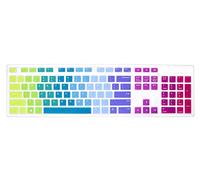 MMDW Protection de clavier en silicone pour Dell KM636 sans fil et clavier filaire KB216, pour Dell Optiplex 5250/3050/3240/5460/7450/7050, pour Inspiron AIO 3475/3670/3477 tout-en-un Arc-en-ciel