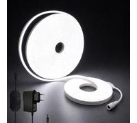 MMEEVT Ruban LED 15M Extérieur, 24V IP65 Bande LED Blanc Froid 6000K | 120LEDs/m, Dimmable, Émission Latérale, Silicone Souple, Pliable à 360°, Bandeau LED Étanche, Cour, Terrasse, Allée du Jardin