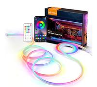 MMEEVT Ruban LED 20M, Bande LED Extérieur RGB, Synchronisation Musicale | Étanche IP65, Lumière Douce 72 LEDs/m, Matériau en Silicone Flexible, Fixation par Clips Solides, Décoration de Jardin