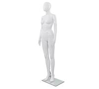 MMF® Mannequin de présentation - Mannequin femme corps complet base verre Blanc brillant 175 cm (5416)