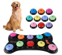 MMGGAISH 10 Boutons de Communication pour Chien, Boutons enregistrables, Boutons pour Chiens, 10 Boutons, 1 Tampon en Caoutchouc, 50 Autocollants, entraînez Votre Chien à Parler (10 Boutons + Tapis)