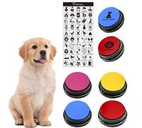 MMGGAISH 4 Boutons de Dressage pour Chien Parlant, Bouton de Communication pour Chien, Bouton Vocal avec Enregistrement de 30 Secondes, pour Apprendre à Votre Chien à Parler