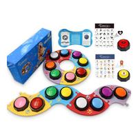 MMGGAISH 8 Boutons de Communication pour Chien colorés, Bouton de Conversation pour Chien, Bouton pour Chien, 50 Autocollants et 4 plaques d'accessoires pour Apprendre à Votre Chien à Parler
